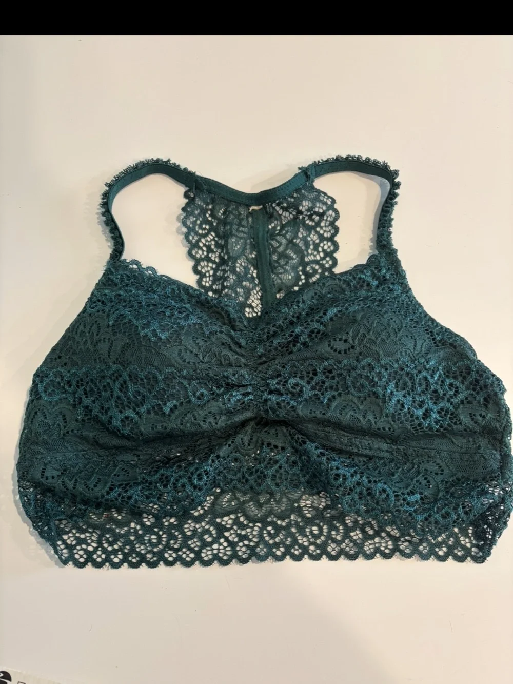 Lace Racerback Bralette - Forest Green